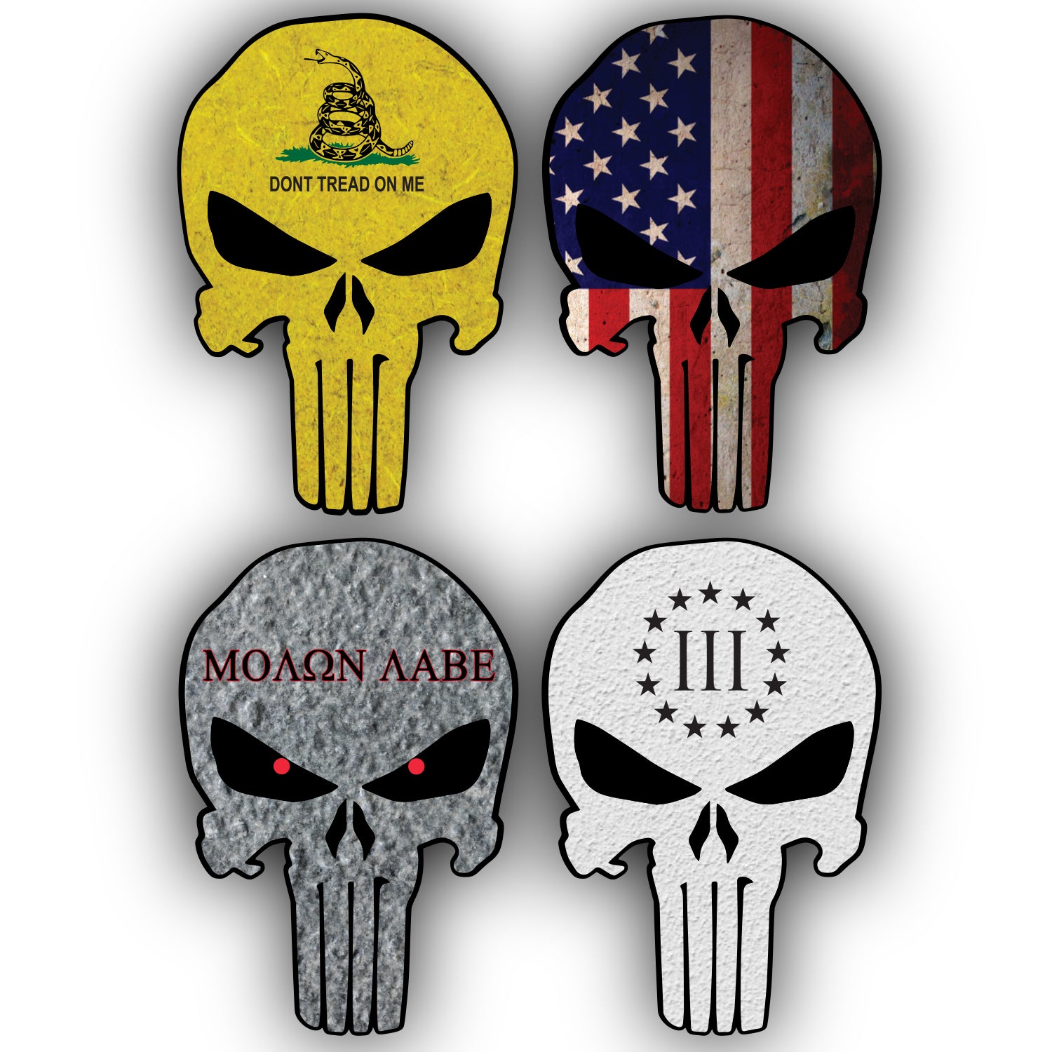 Punisher Stickers 4 Pack